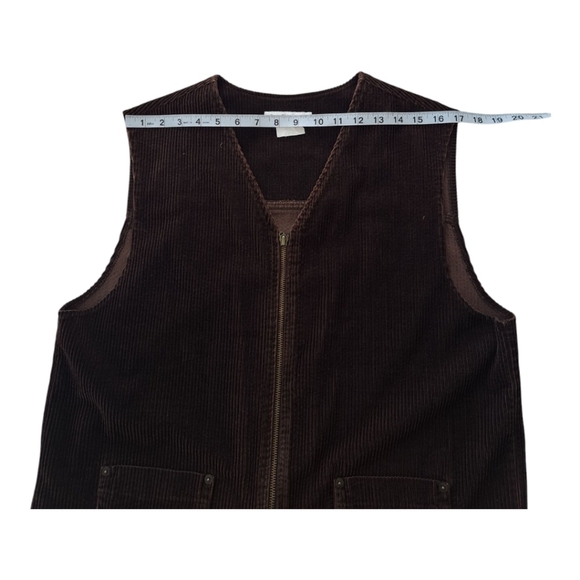 Vintage corduroy brown vest & brown high waist pants & sleeveless jacket - Picture 7 of 12